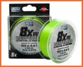 Asso PE8X Light Game Fonott Zsinór 150m 0.33mm 27.24Kg
