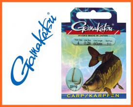 Gamakatsu Carp 0.30mm 2-es horoggal, Előkötött Horgok