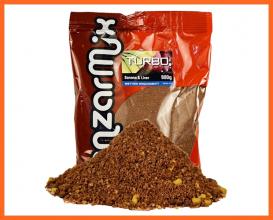 Benzár Mix Turbó Method Horgász Etetőanyag Banán Máj 800g