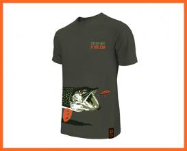 Delphin Catch Me Csuka Mintás Horgász Póló XXXXL-es King Size 1