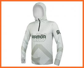 Delphin Uv Armor Kapucnis Hosszúujjú Póló Fehér Oliva Zöld Xl