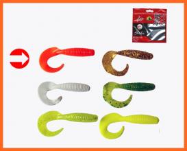 Frenetic Egyfarkú Twister Műcsali 7cm 5db Narancs Piros