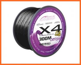 Mistrall Shiro Black Catfish X4 Fonott Zsinór Fekete 300m 0.80mm 72.60Kg