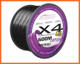 Mistrall Shiro Black Catfish X4 Fonott Zsinór Fekete 600m 0.60mm 59.8Kg