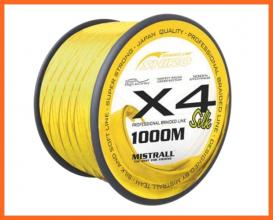 Mistrall Shiro X4 Fluo Fonott Zsinór 1000m 0.32mm 34.60Kg