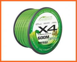 Mistrall Shiro X4 Green Catfish Fonott Zsinór 600m 0.60mm 59.80Kg