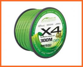 Mistrall Shiro X4 Lime Green Fonott Zsinór 300m 0.32mm 34.60Kg