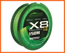 Mistrall Shiro X8 Green Fonott Zsinór 150m 0.15mm 16.70Kg