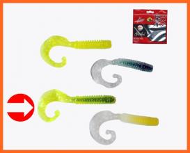 Frenetic Nagy Méretű Twister Műcsali 7,5cm 5db Zöld Átlátszó