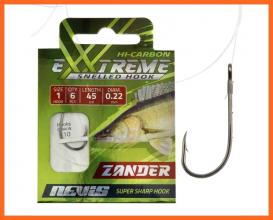 Nevis Előkötött Süllőző Horog 45cm 0.22mm 4-es 6db/csomag