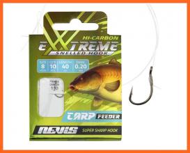 Nevis Előkötött Feeder Horog 0.18mm 12-es Horoggal 10db/csomag