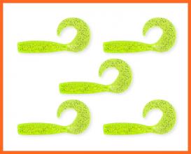 Nevis Twister Horgász Műcsalik 7,5cm 5db Zöld Csillám