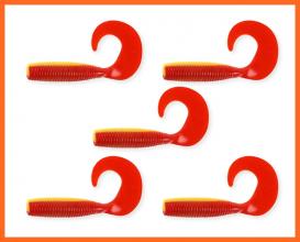 Nevis Twister Horgász Műcsalik 7,5cm 5db Sárga Piros