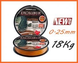 Excalibur Catfis 8 Szálas Körszövött 0.25mm 150m 18.18kg, Harcsázó Fonott Zsinór