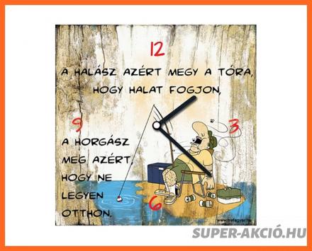 A Halász Azért Megy A Tóra, Hogy Halat Fogjon Falióra Horgász Ajándék