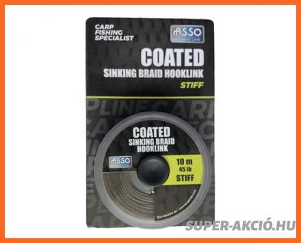 Asso Coated Sinking Braid Stiff 10m 45Lbs Bevonatos Horgász Előkezsinór