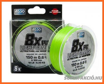 Asso PE8X Light Game Fonott Zsinór 150m 0.285mm 22.7Kg