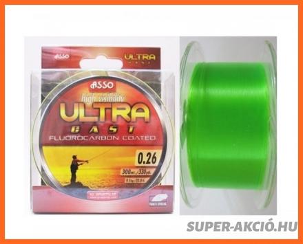 Asso Ultra Cast Zöld 300m 0,24mm Horgász Zsinór