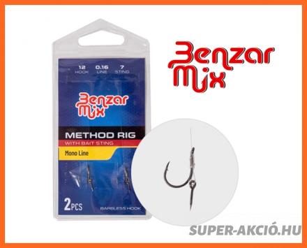 Benzár Mix Előkötött Horog Monofil Zsinóros Szakállas Horgos 8-as