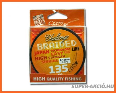 Czero Challange Braided Profi 135m 0,25mm, Fonott Zsinór