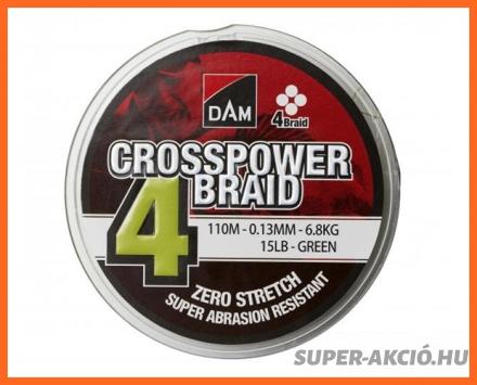 Dam Crosspower 4X Braid 110m 0,10mm Fonott Zsinór