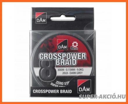 Dam Crosspower 8X Braid 150m 0,22mm Fonott Zsinór
