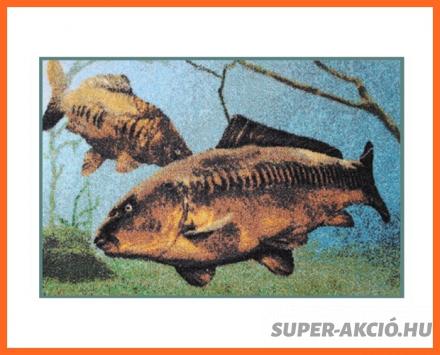 Delphin 3D Víz Alatti Pontyos Lábtörlő Szőnyeg, Horgász Ajándék