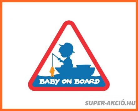 Delphin Baby On Board Öntapadós Matrica, Horgász Ajándék