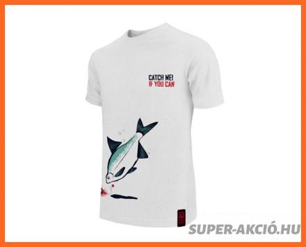 Delphin Catch Me Keszeg Mintás Horgász Póló XL-es