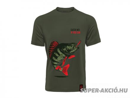 Delphin Catch Me Sügér Mintás Horgász Póló XL-es 2