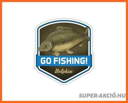Delphin Go Fishing Öntapadós Matrica, Horgász Ajándék