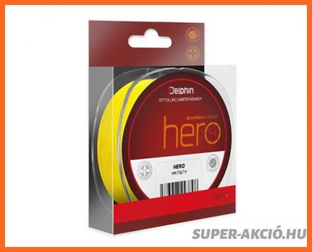 Delphin Hero 4 Szálas Sárga Színű Fonott Zsinór 117m 0,16mm