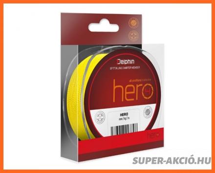 Delphin Hero 4 Szálas Sárga Színű Gazdaságos Kiszerelés Fonott Zsinór 1000m 0,16mm