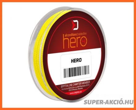 Delphin Hero 4 Yellow Horgász Előkezsinór Sárga 15m 0,16mm