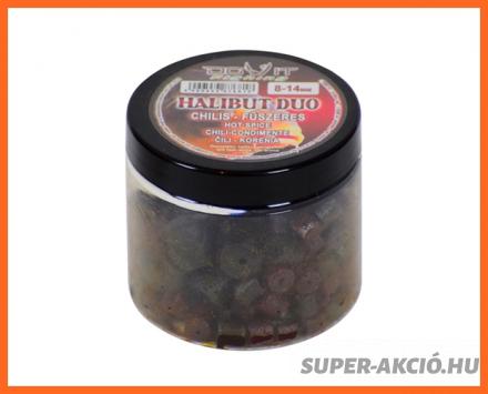 Dovit Halibut Duo Fúrt Horgász Pellet Csilis Fűszer 8-14mm 100g
