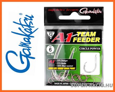 Gamakatsu A1 Team Feeder Circle Power 6-os 15db Pontyozó Horgok