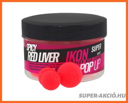 Ikon Pop Up Lebegő Horgász Bojli Fűszeres Vörös Máj 12-16mm