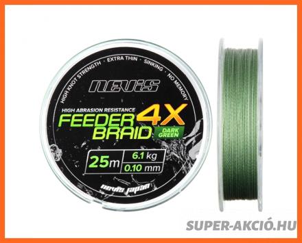 Nevis Feeder Braid 4X Fonott Horgász Előkezsinór 25m 0,16mm 12,1Kg