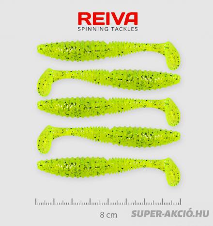 Nevis Reiva Zander Power Shad Műcsali 8m 5db Neonzöld Flitter 2