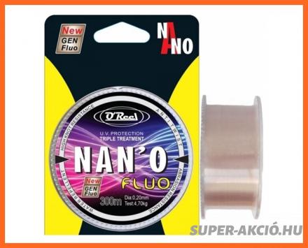 O Reel Nano Fluo 300m 0,25mm Szürke Horgász Zsinór