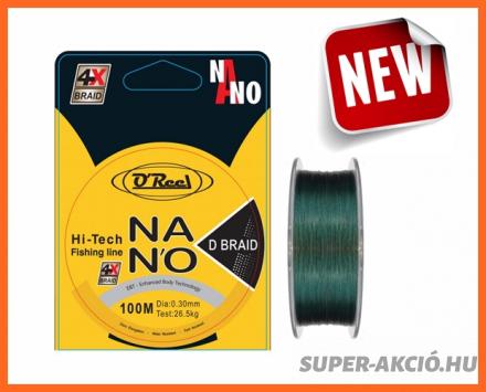 Q Reel 4X Nano Braid 0.23mm 16,5kg, Fonott Zsinór