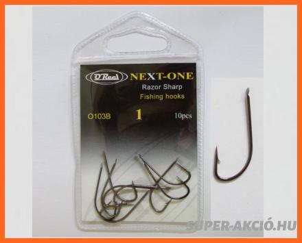Q Reel Razor Sharp Criystal BN 1-es 10db, Hosszú Szárú Horog
