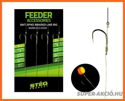 Stég Product Előkötött Feeder Horog 6-os Szakáll Nélküli Horoggal