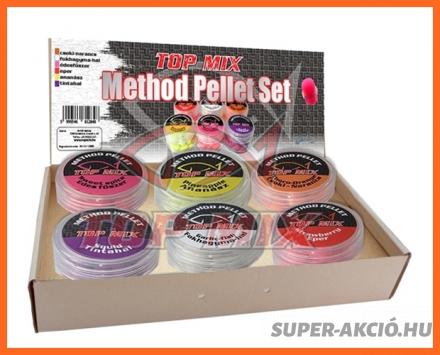 Top Mix Method Feeder Horgász Pellet Szett 6db Íz