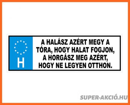 Tréfa Rendszám Egyedi Feliratos 1-es, Horgász Ajándék