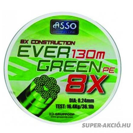Asso PE8X Evergreen 0,58mm 130m Fonott Zsinór 2