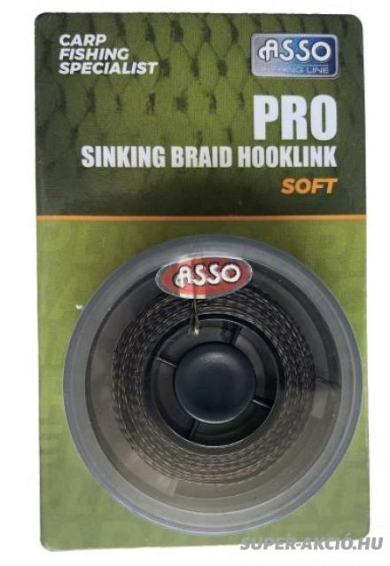 Asso Pro Sinking Braid Barna 20m 15Lbs Horgász Előkezsinór 2