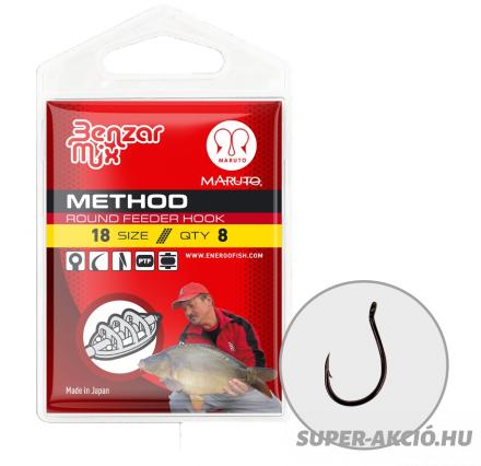 Benzár Mix Method Feeder Round Maruto 4-es 8db Horgász Horog 2