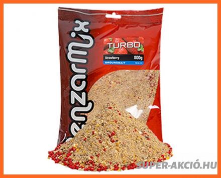 Benzár Mix Turbo Grundbait Horgász Etetőanyag Eper 800g