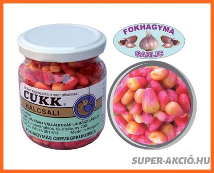 Csukk fokhagymás csemege kukorica üvegben.